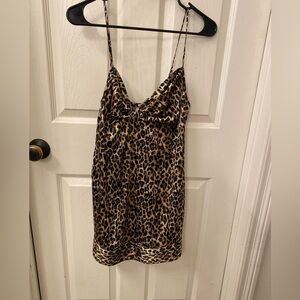 Victoria's Secret Leopard Print Satin intimate slip.